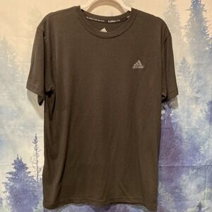 Adidas Mens T Shirt Medium Gray Short Sleeve Crew‎ Neck Logo